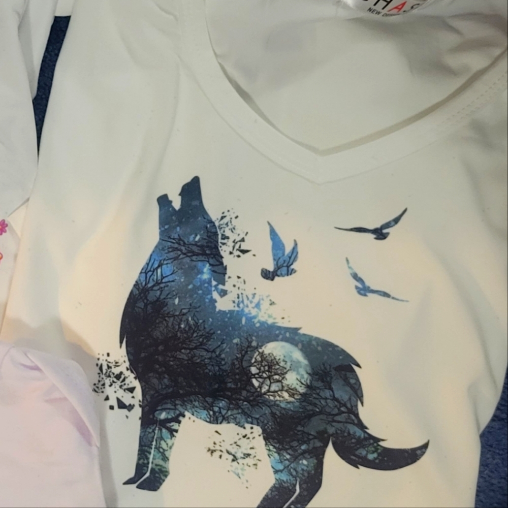 Wolf celestial t shirt